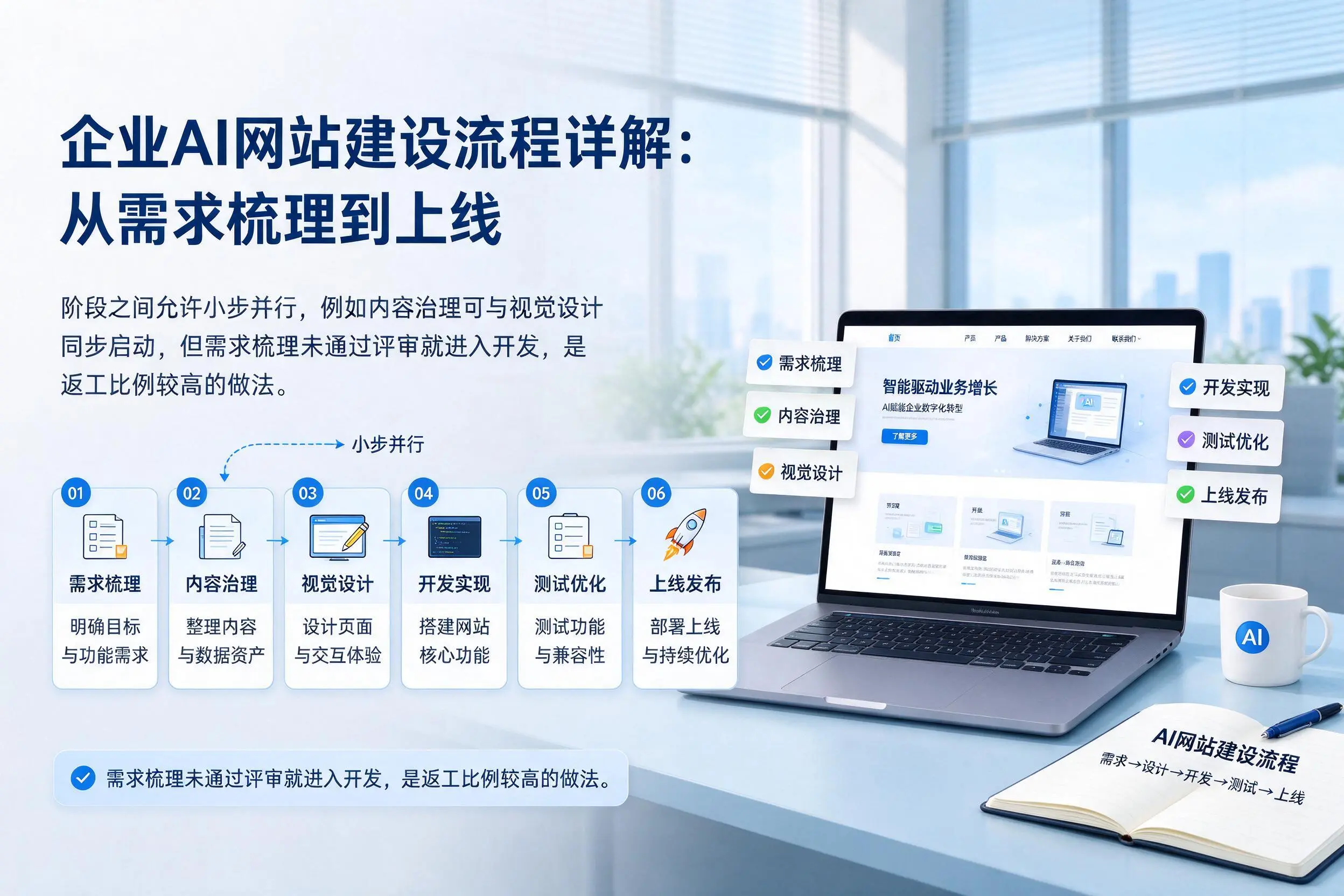 乐山企业AI网站建设流程详解:从需求梳理到上线