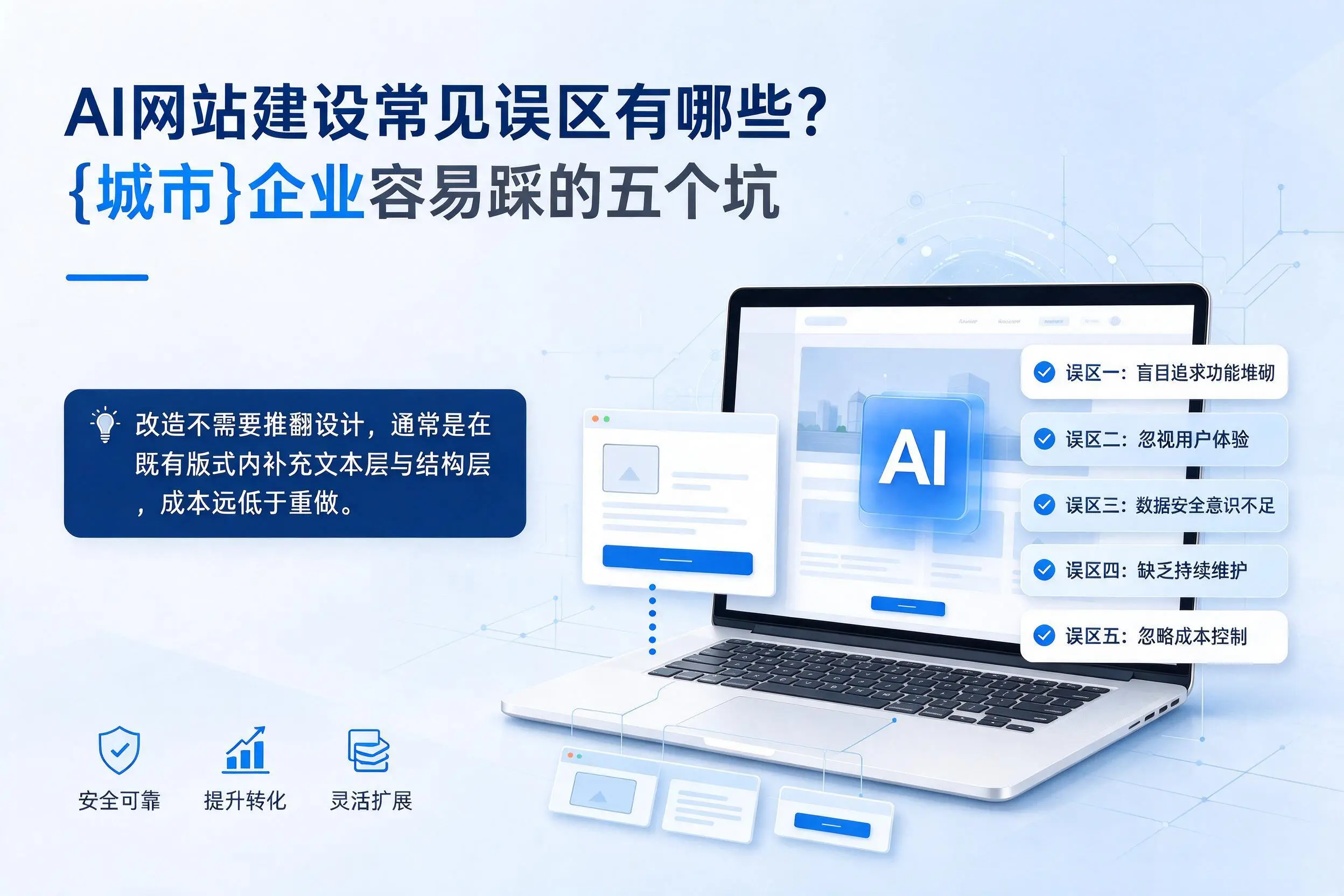 AI网站建设常见误区有哪些?乐山企业容易踩的五个坑
